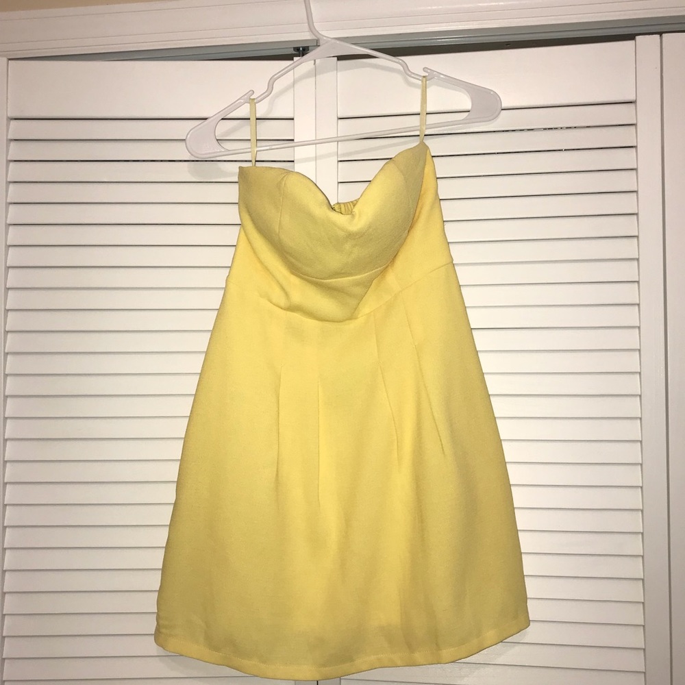 Never worn Yellow strapless dress